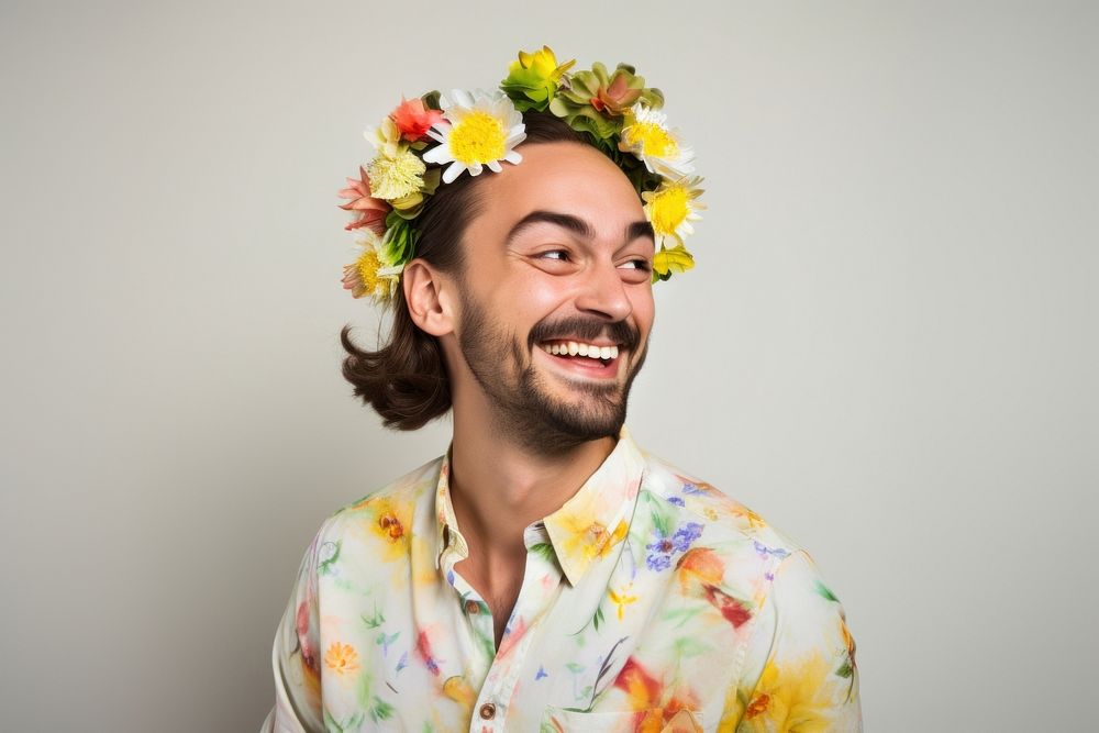 Flower cheerful laughing portrait. AI generated Image by rawpixel.
