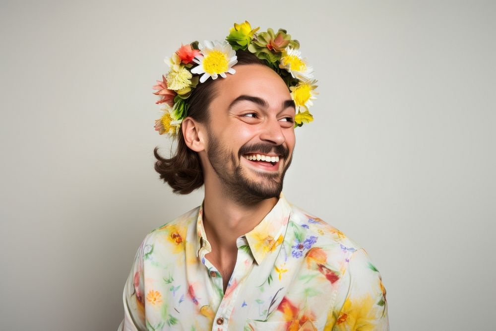 Flower cheerful laughing portrait. 