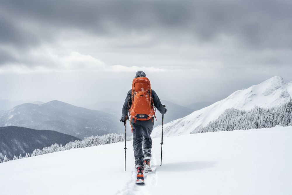 Snow recreation mountain backpack. 