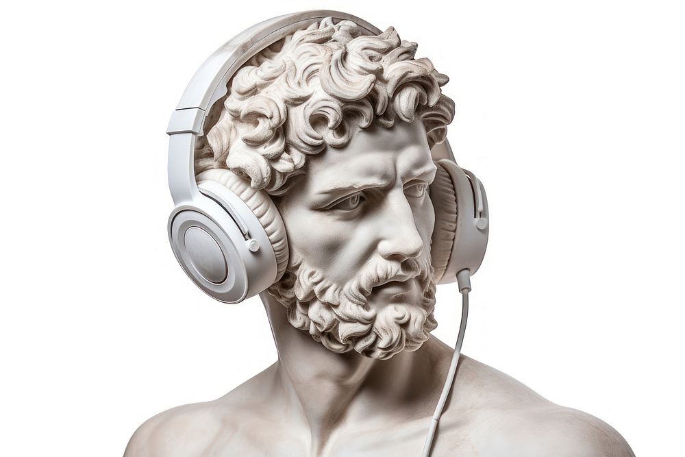Headphones sculpture portrait headset