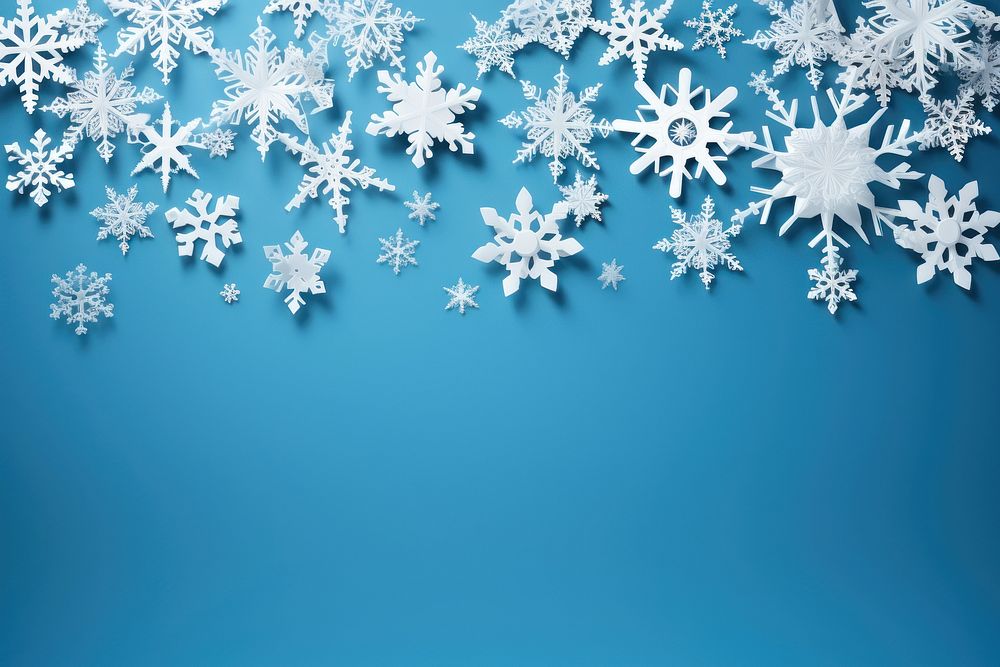 Snowflake backgrounds nature blue. AI generated Image by rawpixel.
