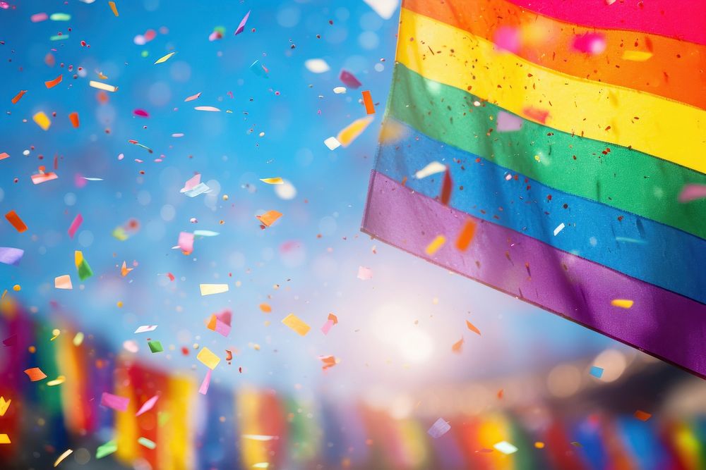 Confetti rainbow flag illuminated. AI | Free Photo - rawpixel