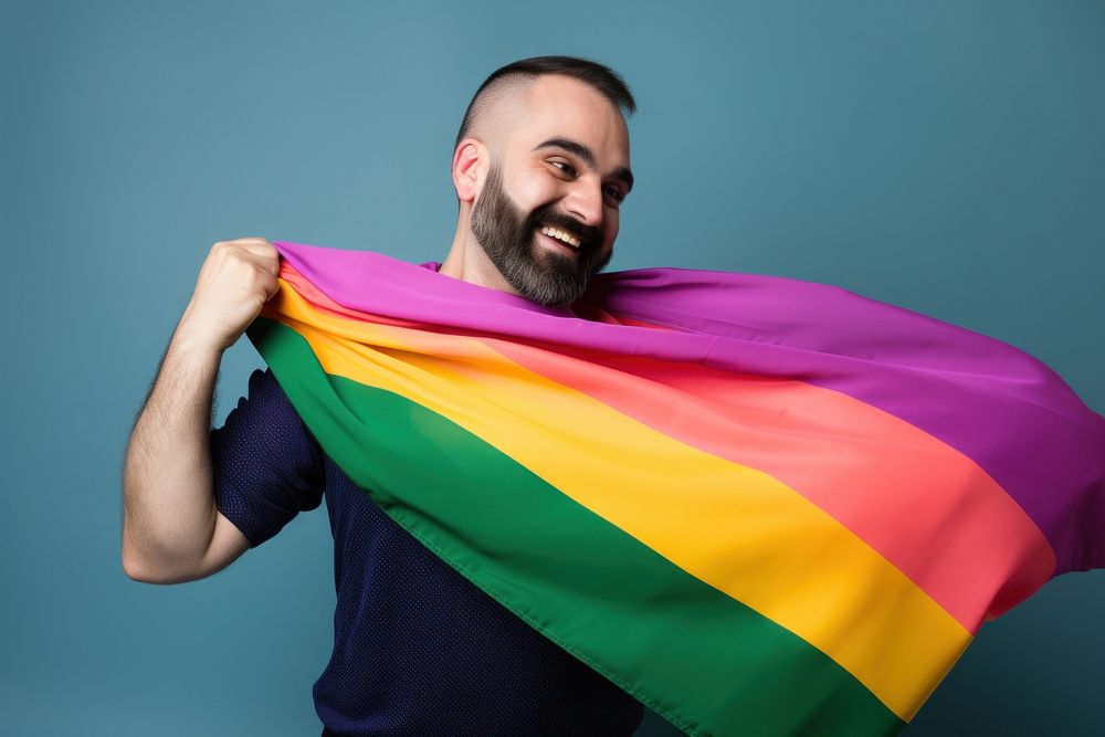 Flag smiling rainbow pride. AI generated Image by rawpixel.