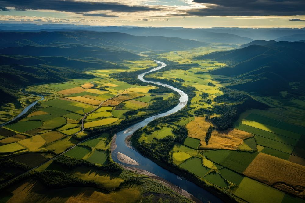River outdoors nature land. AI generated Image by rawpixel.