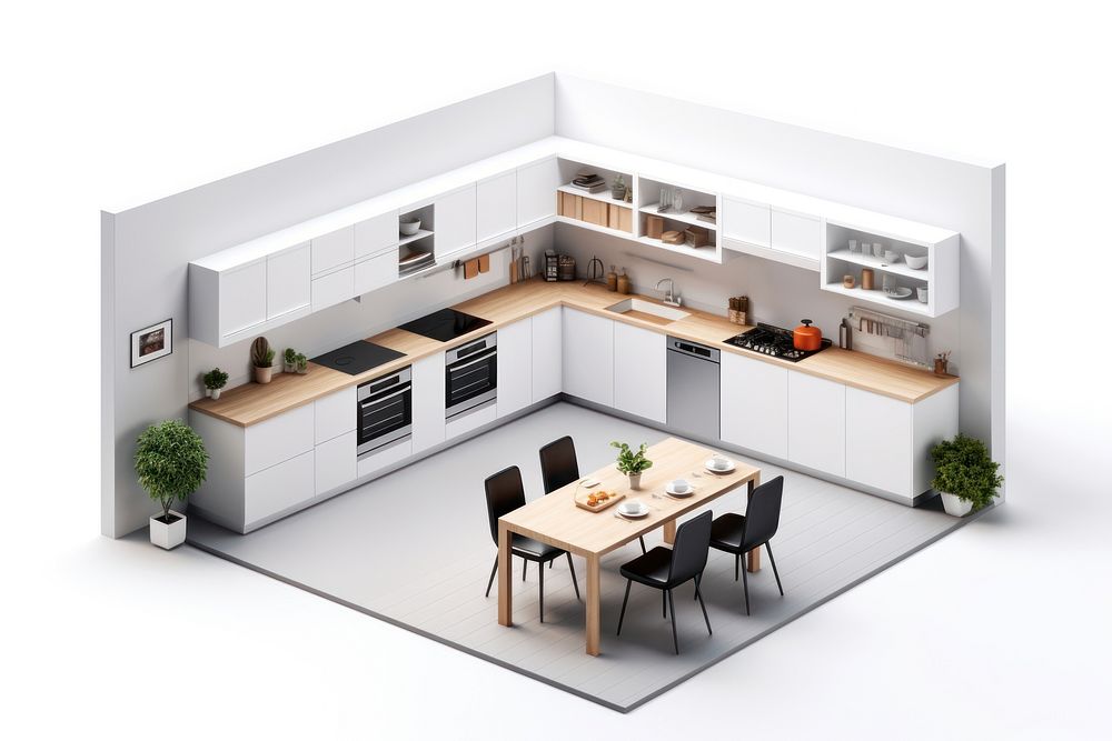 Kitchen room architecture furniture. AI generated Image by rawpixel.