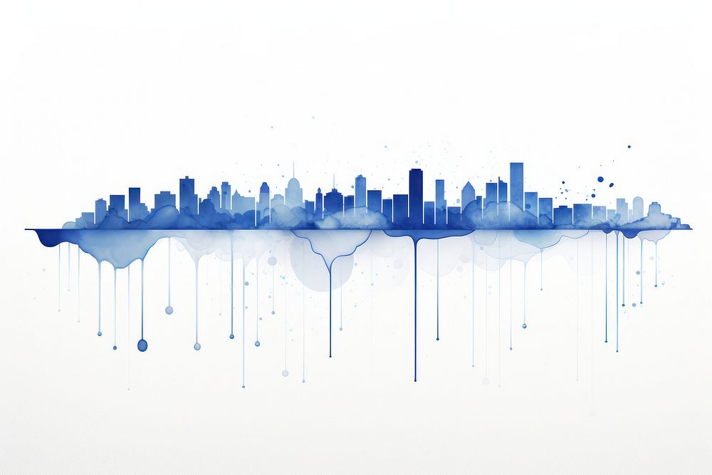 Line city blue architecture. AI generated Image by rawpixel.