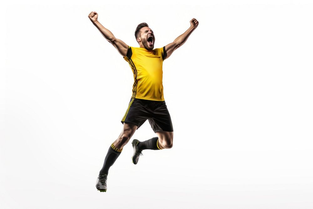Football jumping player adult. AI generated Image by rawpixel.