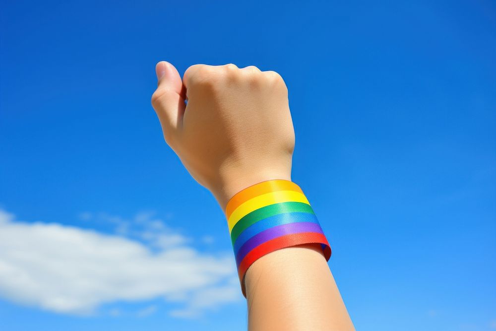 Hand bracelet jewelry rainbow. AI generated Image by rawpixel.