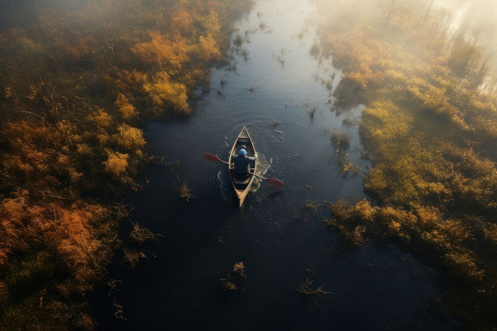 Outdoors morning vehicle rowboat. AI generated Image by rawpixel.