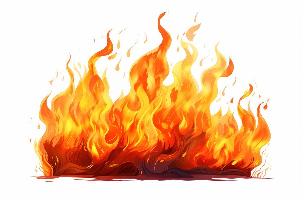 Fire bonfire white background destruction. AI generated Image by rawpixel.