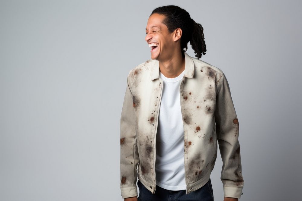 Laughing smiling jacket smile. AI generated Image by rawpixel.