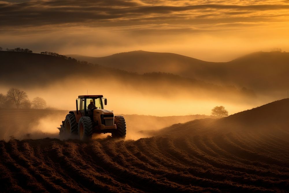 Tractor outdoors vehicle nature. AI generated Image by rawpixel.
