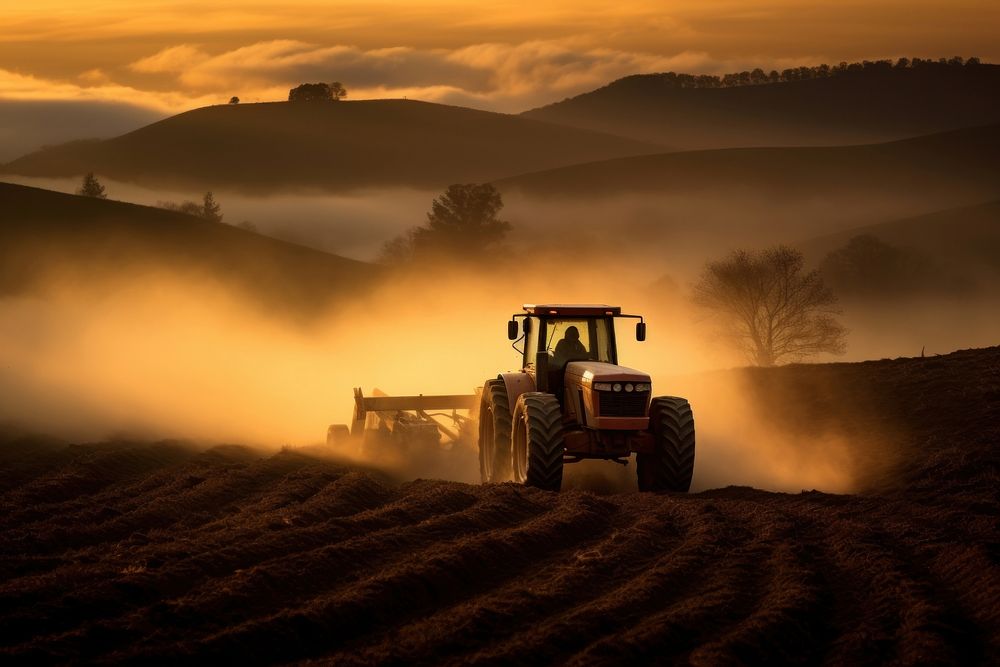 Tractor outdoors vehicle harvest. AI generated Image by rawpixel.