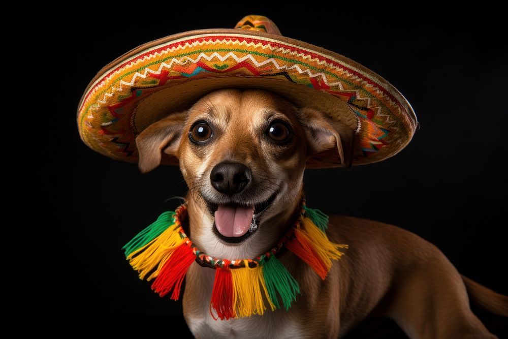 Dog sombrero mammal animal. AI generated Image by rawpixel.