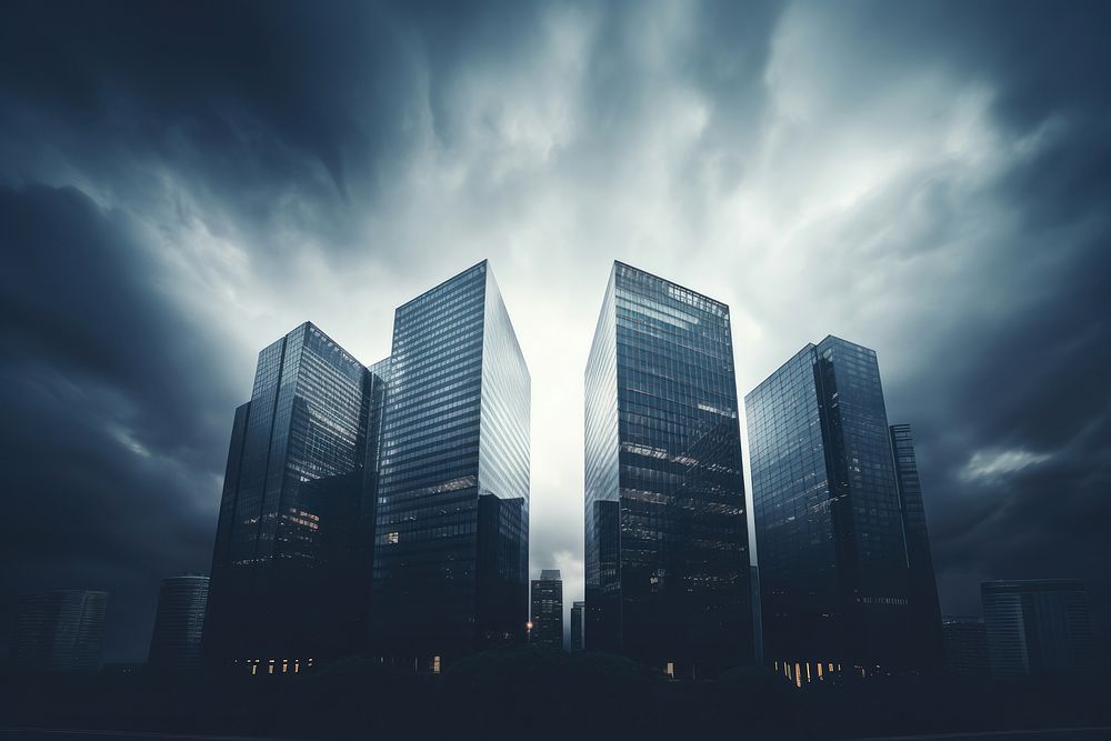 Building architecture metropolis skyscraper. AI generated Image by rawpixel.