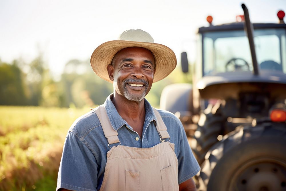 Standing smiling working farmer. AI generated Image by rawpixel.