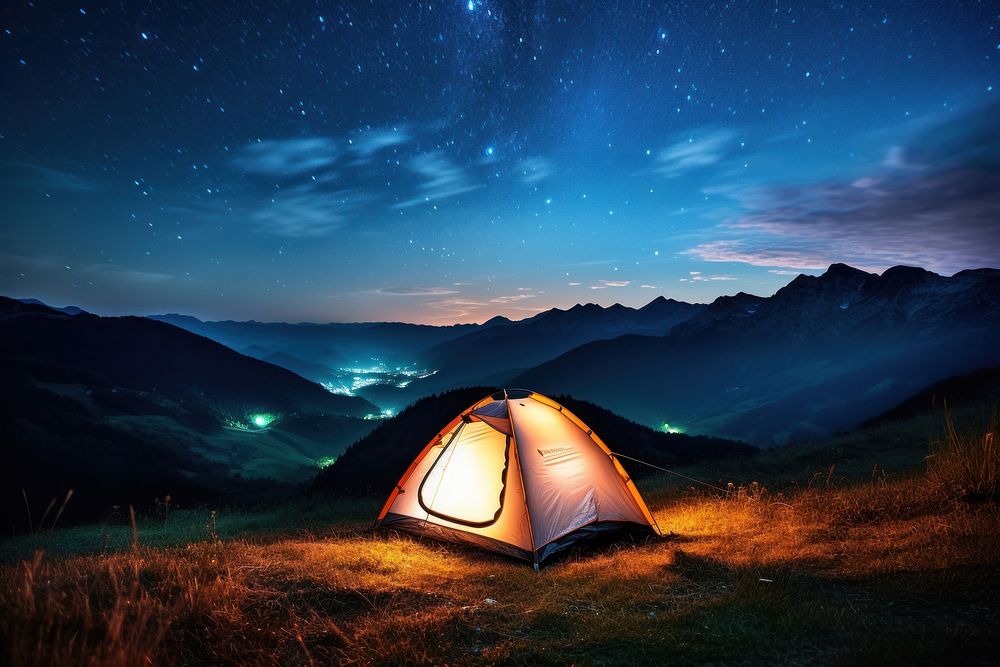Tent outdoors camping nature. AI generated Image by rawpixel.