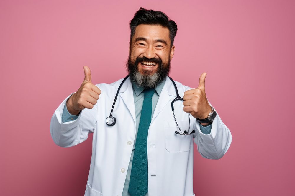 Doctor adult beard smile. AI generated Image by rawpixel.