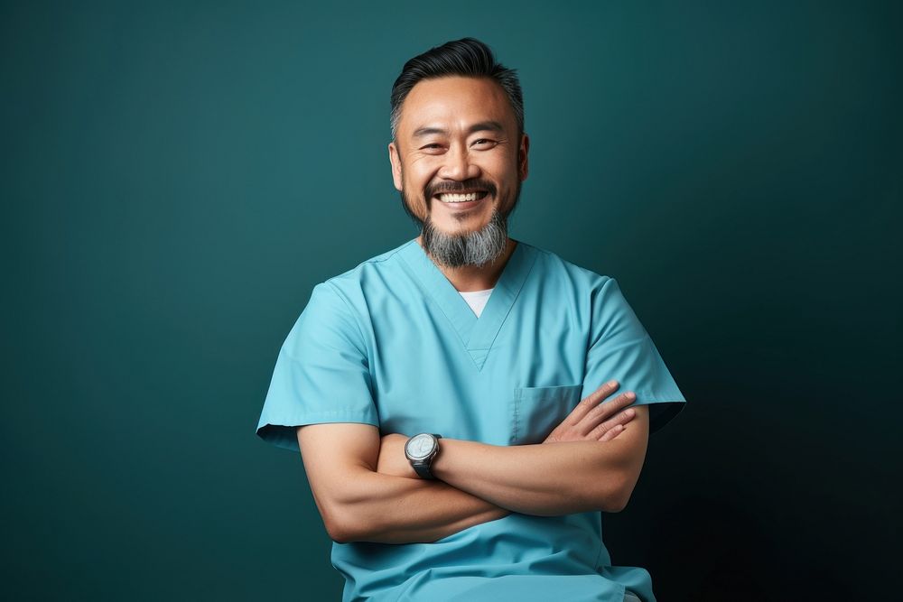 Doctor adult beard smile. AI generated Image by rawpixel.