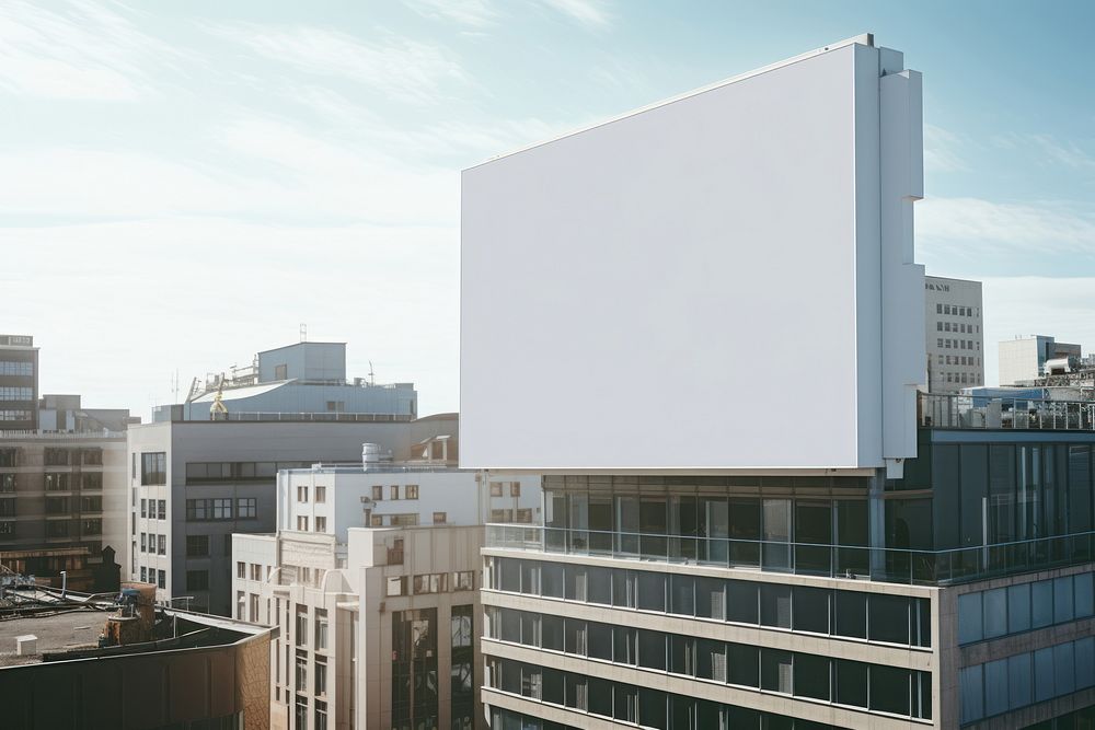 Architecture billboard building office. AI generated Image by rawpixel.