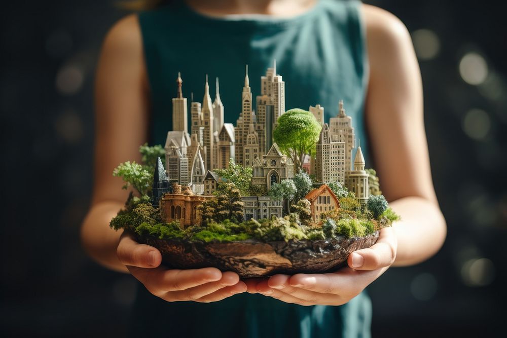 Hand architecture cityscape outdoors. AI generated Image by rawpixel.