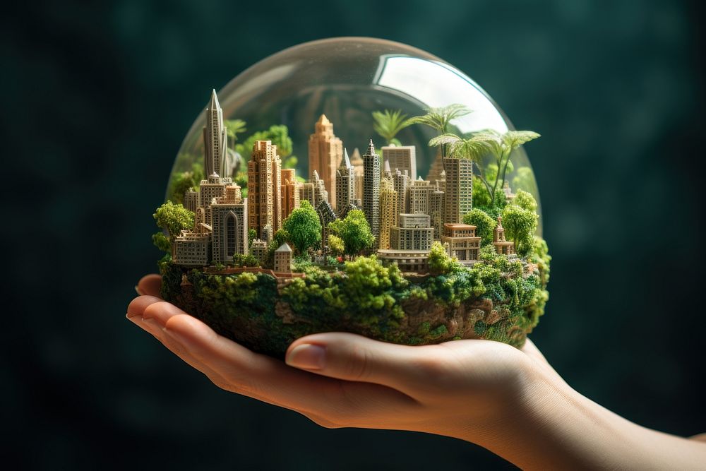 Hand outdoors sphere plant. AI generated Image by rawpixel.