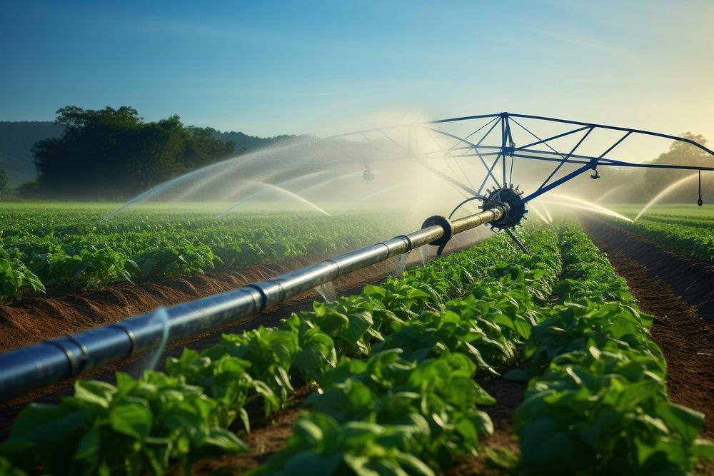 Agriculture outdoors watering nature. AI generated Image by rawpixel.