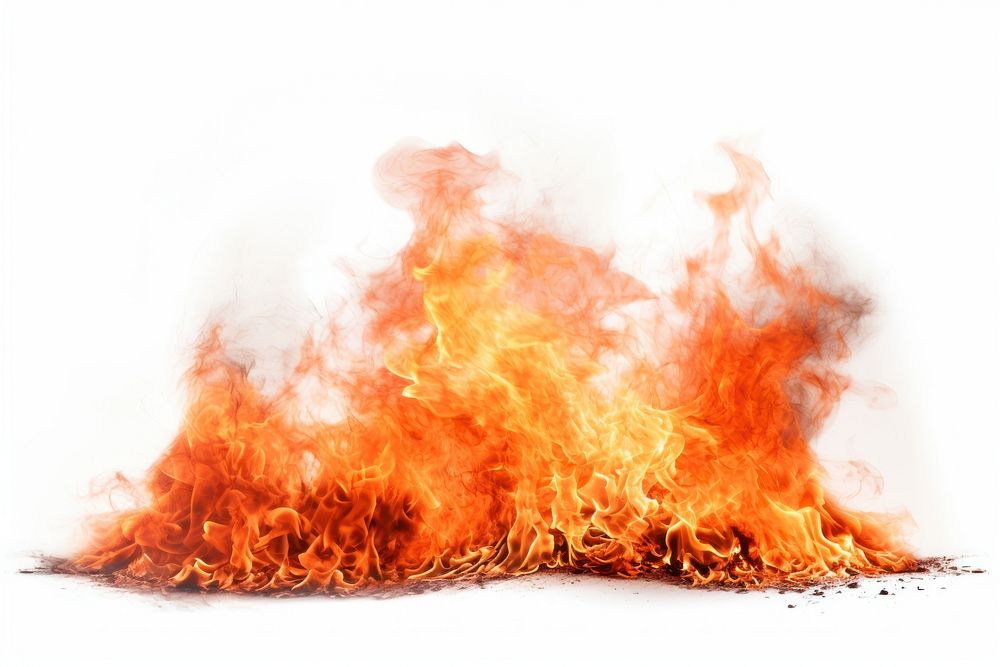 Fire bonfire white background destruction. AI generated Image by rawpixel.