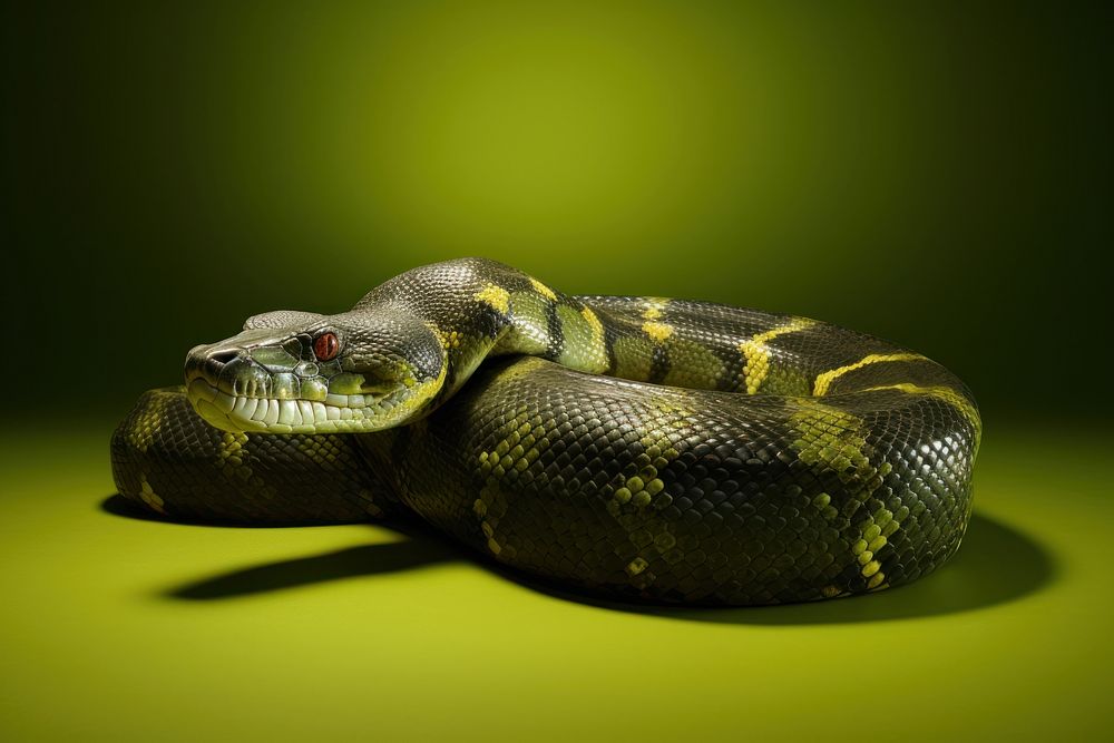 Reptile animal snake green. 