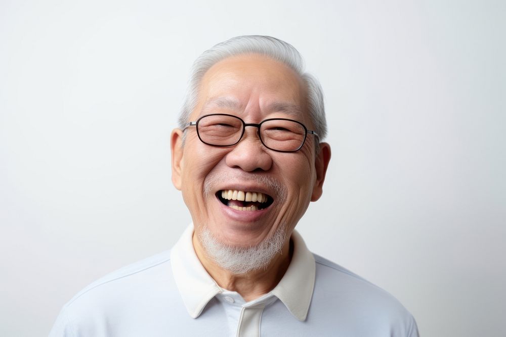 Laughing glasses adult smile. AI generated Image by rawpixel.