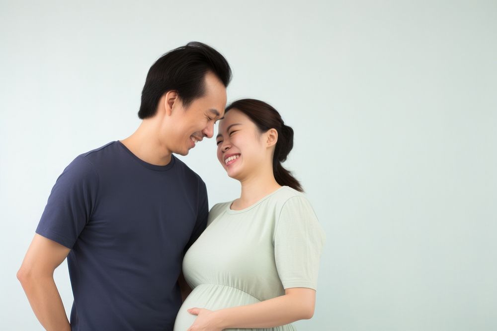 Pregnant portrait smiling t-shirt. AI generated Image by rawpixel.