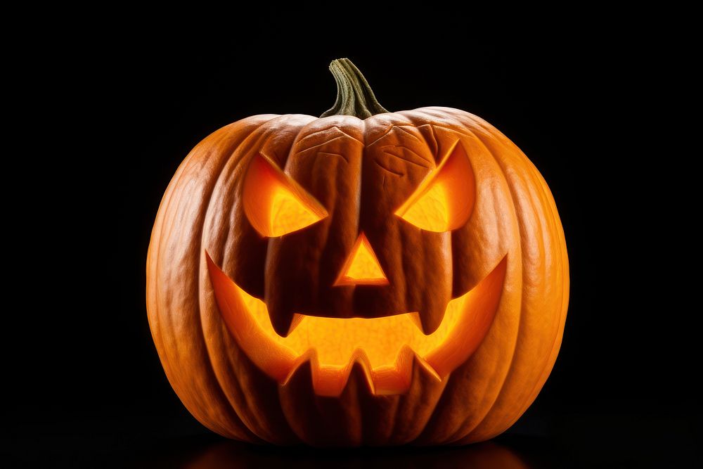 Halloween anthropomorphic jack-o'-lantern jack-o-lantern. AI generated Image by rawpixel.