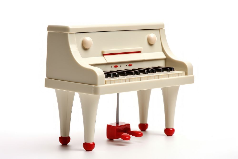 Piano keyboard toy white background. AI generated Image by rawpixel.