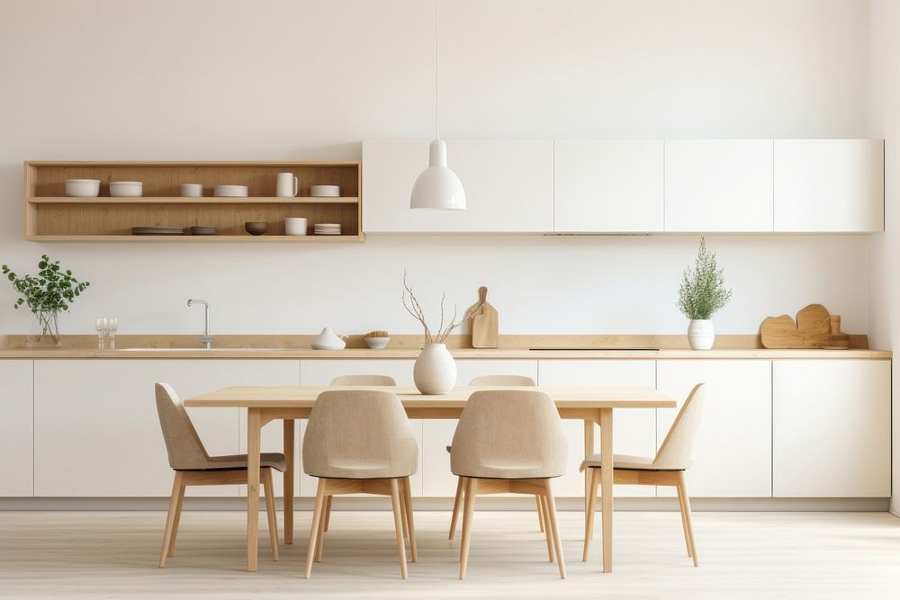 Kitchen room architecture furniture. AI generated Image by rawpixel.