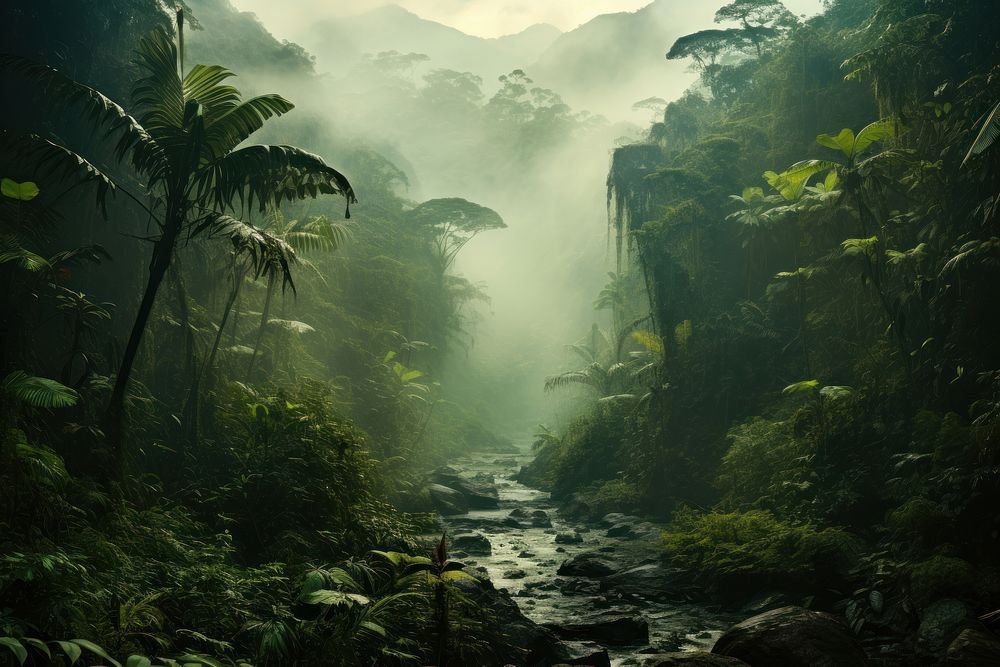 Vegetation rainforest outdoors nature. AI generated Image by rawpixel.