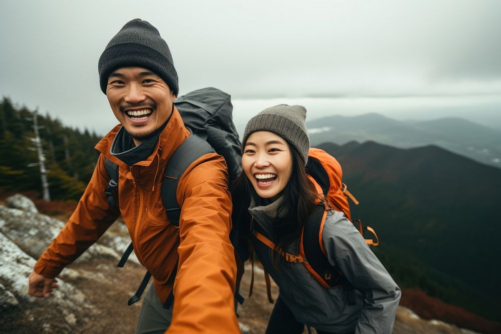 Recreation adventure laughing outdoors. 