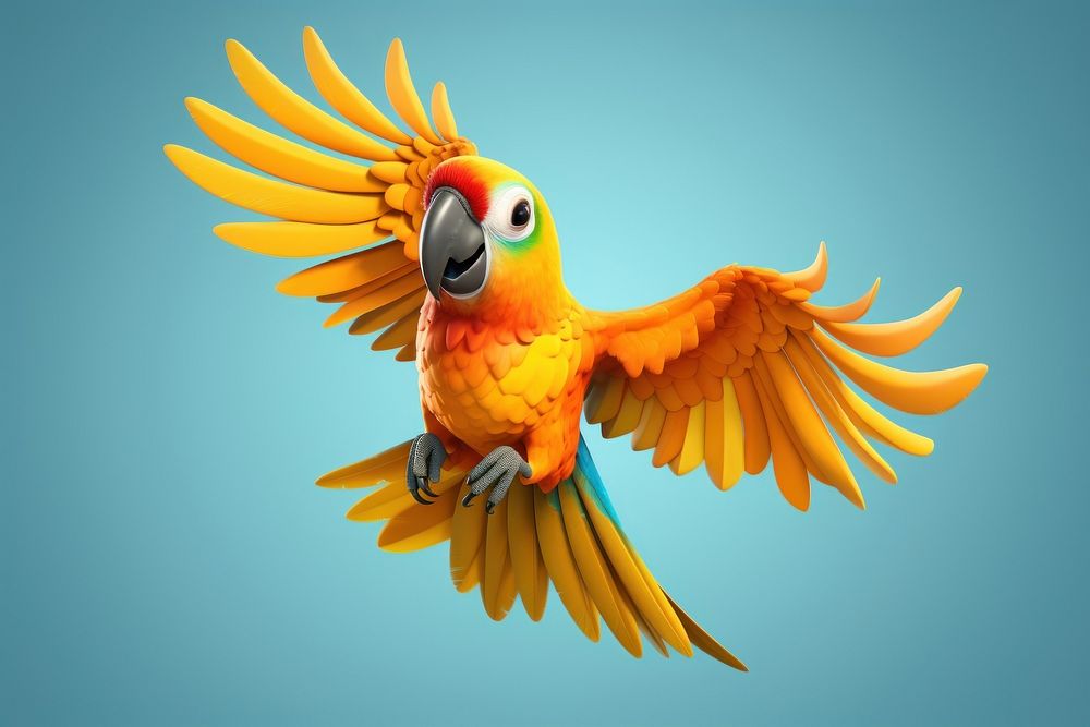 Sun conure cartoon animal parrot. 