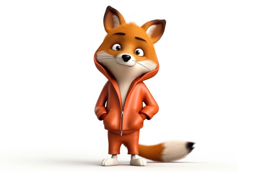 Fox cartoon mammal white background. AI generated Image by rawpixel.