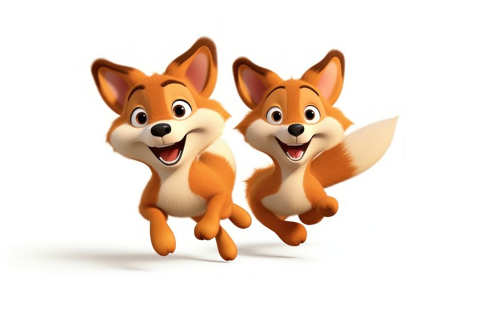 Cartoon mammal animal fox. AI generated Image by rawpixel.