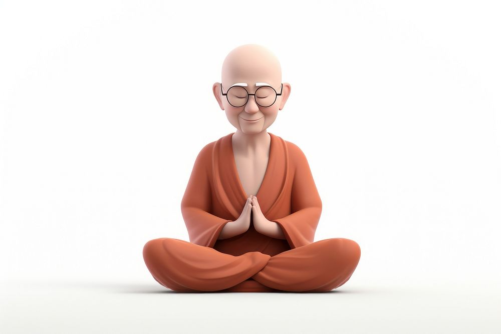 Meditating adult yoga monk. AI generated Image by rawpixel.