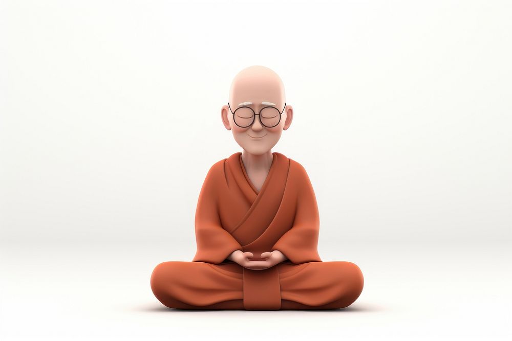Meditating sitting cartoon adult. AI generated Image by rawpixel.