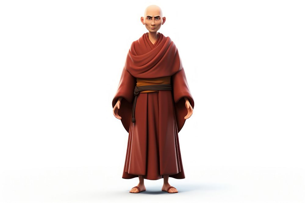 Monk cartoon adult robe. AI generated Image by rawpixel.