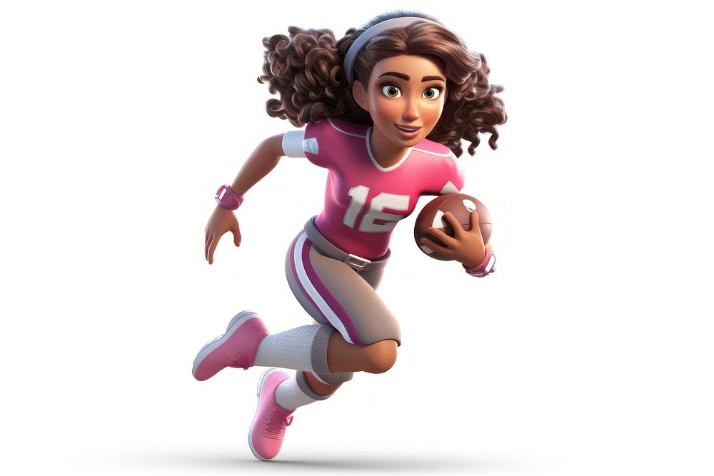 Football cartoon sports playing american football. AI generated Image by rawpixel.