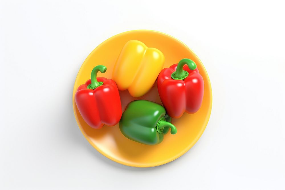 Vegetable pepper plate plant. AI generated Image by rawpixel.