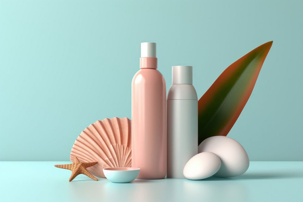 Bottle invertebrate container cosmetics. AI generated Image by rawpixel.