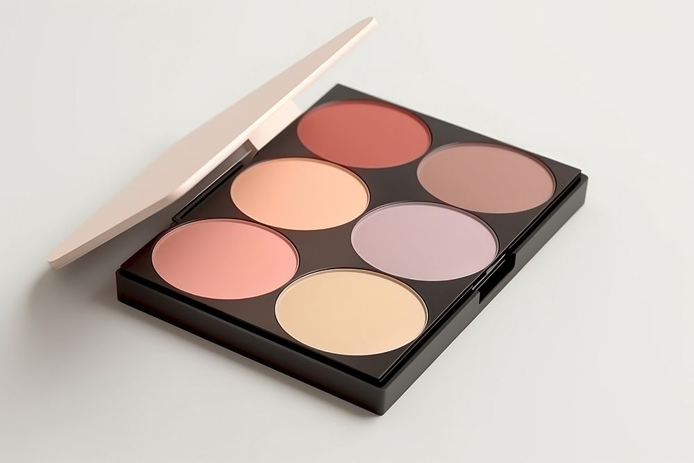 Makeup palette cosmetics white background perfection. AI generated Image by rawpixel.