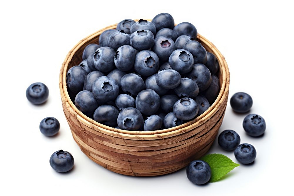 Blueberry berries organic basket. AI generated Image by rawpixel.