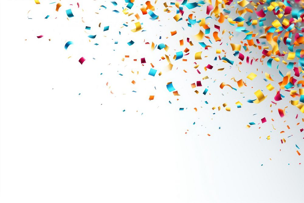 Confetti backgrounds celebration white background. AI generated Image by rawpixel.