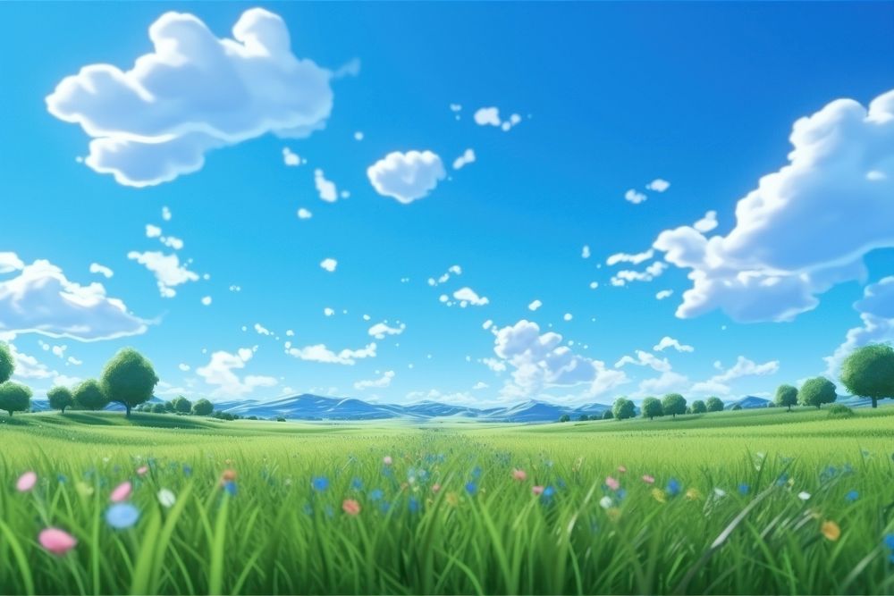 Field sky backgrounds grassland. AI generated Image by rawpixel.