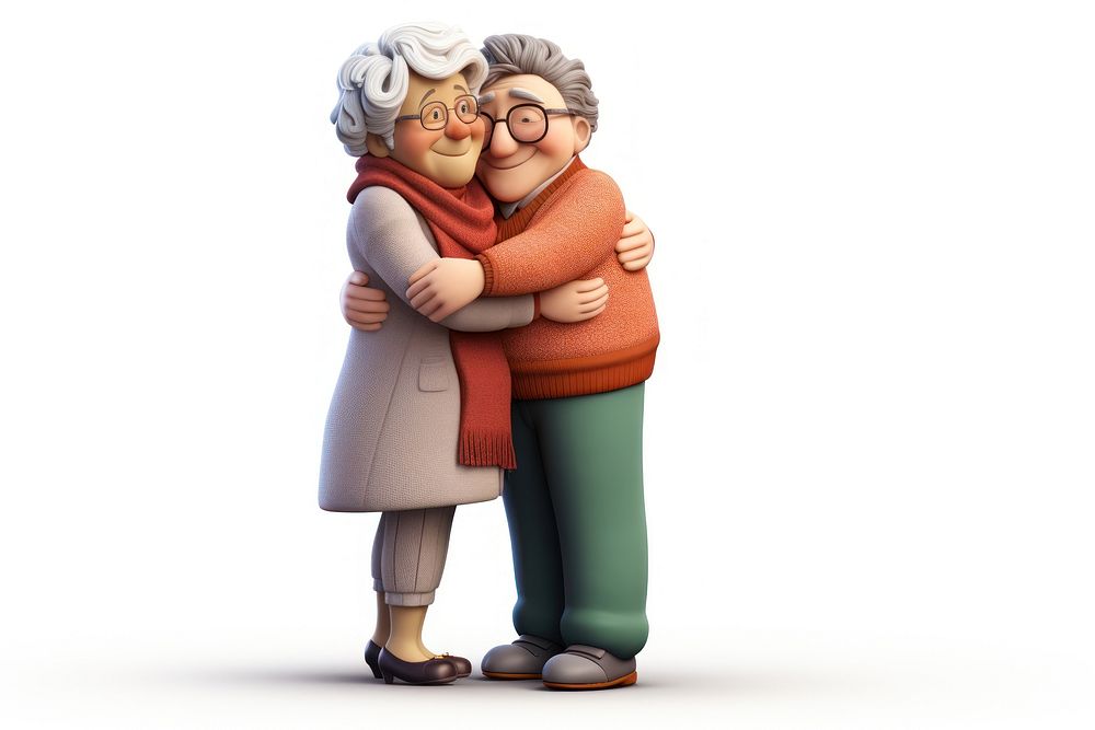Hugging portrait smiling cartoon. AI generated Image by rawpixel.
